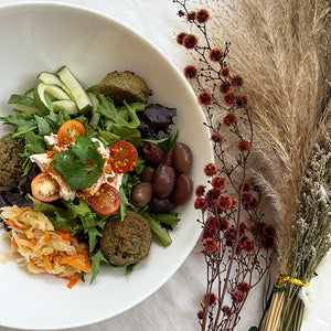 Zucchini Falafel Salad Platter