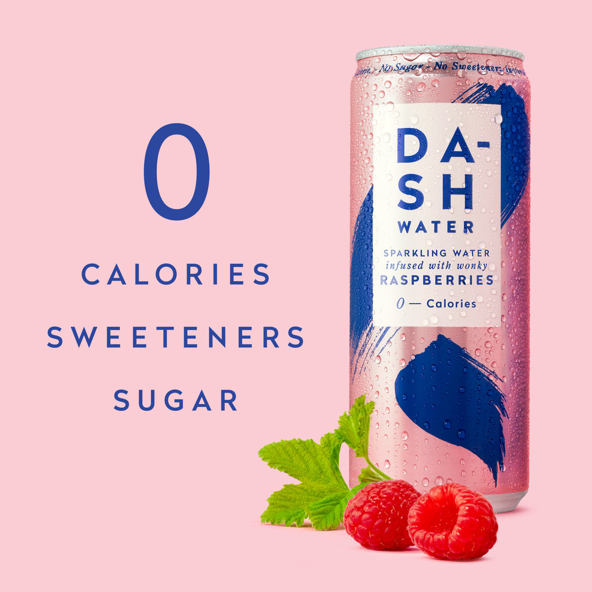 Dash raspberry sparkling water made with real raspberries